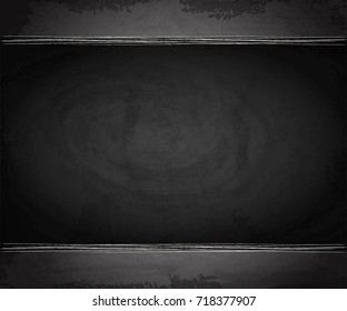 Chalkboard blackboard banner on scratch grunge texture background. Vector illustration