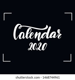 Chalkboard Blackboard Lettering Calendar 2020 Handwritten Stock Vector ...