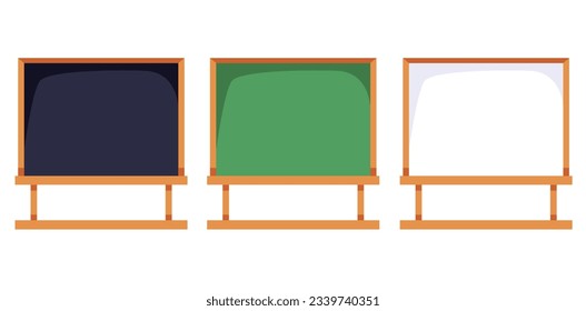 Chalkboard blackboard school classroom isolated set concept. Vector graphic design illustration