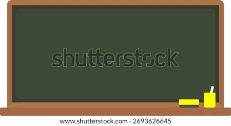 Chalkboard with Chalk and Eraser Illustration