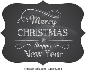 Chalkboard Christmas Background With Elegant Text