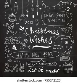 Chalkboard Christmas Doodle Collection