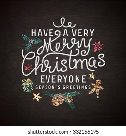 Chalkboard christmas lettering
