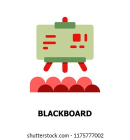Chalkboard Classroom Education Flat icons.Back to school Concept Color illustration icons.