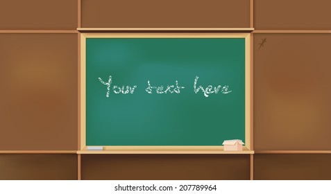 Chalkboard in classroom, illustration vector design.