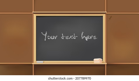 Chalkboard in classroom, illustration vector design.