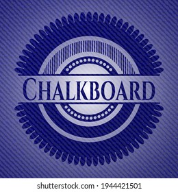 Chalkboard with denim texture. Vector Illustration. Detailed. 