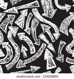 Chalkboard design elements.  Arrows. Seamless pattern.