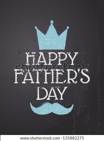 Chalkboard Design Greeting Card Fathers Day Stock Vector (Royalty Free