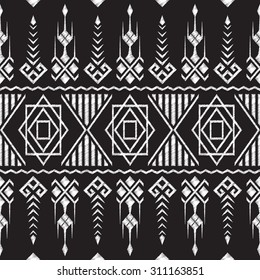 Chalkboard doodle Tribal Aztec Seamless Pattern. Geometric Vector illustration