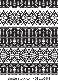 Chalkboard doodle Tribal Aztec Seamless Pattern. Geometric Vector illustration