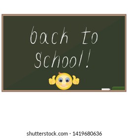 Chalkboard - doodles - hand-written inscription Back to school  - isolated on white background - vector.