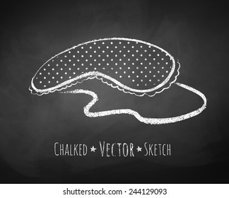 Chalkboard drawing of eye mask. Vector illustration. Isolated.