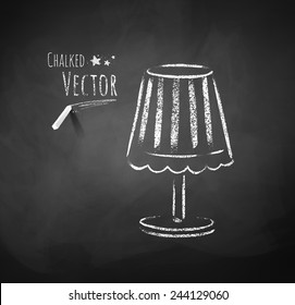 Chalkboard drawing of night lamp. Vector illustration. Isolated.