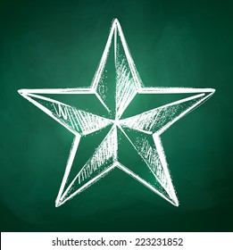 Chalkboard drawing of star. Vector illustration. Isolated.