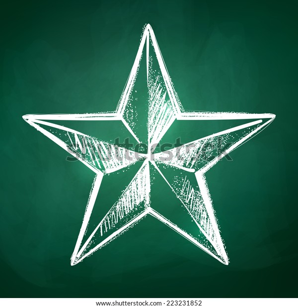 Chalkboard Drawing Star Vector Illustration Isolated Stock Vector (Royalty Free) 223231852