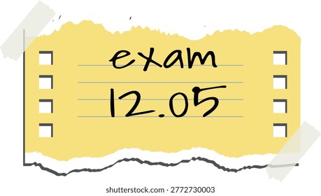 Chalkboard with an exam countdown written in chalk showing 12.05