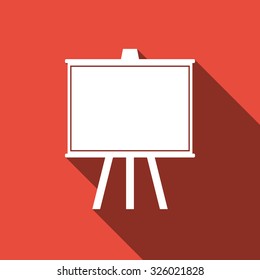 Chalkboard flat icon with long shadow. Vector Illustration
