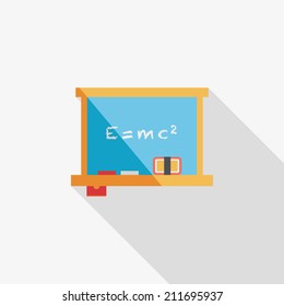 Chalkboard flat icon with long shadow,eps10