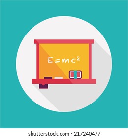Chalkboard flat icon with long shadow,eps10