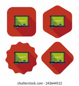 Chalkboard flat icon with long shadow,eps10
