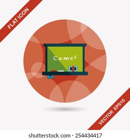 Chalkboard flat icon with long shadow,eps10