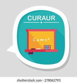 Chalkboard flat icon with long shadow,eps10