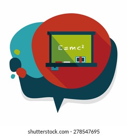 Chalkboard flat icon with long shadow,eps10