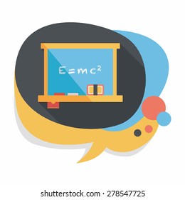 Chalkboard flat icon with long shadow,eps10