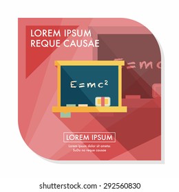 Chalkboard flat icon with long shadow,eps10