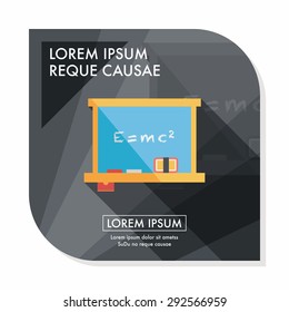 Chalkboard flat icon with long shadow,eps10