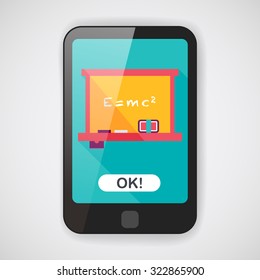 Chalkboard flat icon with long shadow,eps10