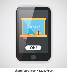 Chalkboard flat icon with long shadow,eps10