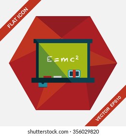 Chalkboard flat icon with long shadow,eps10