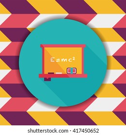 Chalkboard flat icon with long shadow,eps10