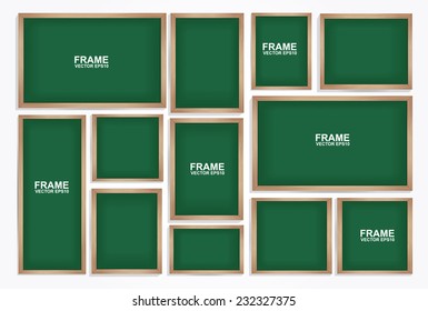 Chalkboard frame vector. Photo art gallery 