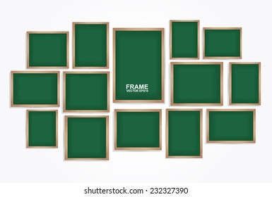 Chalkboard frame vector. Photo art gallery 