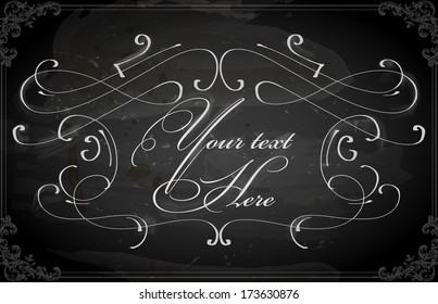 Chalkboard frame for vintage design