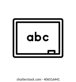 Chalkboard fully scalable vector icon in outline style.