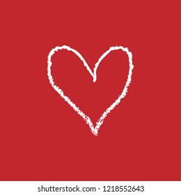 Chalkboard hand drawing of heart. Vector illustration. Isolated.