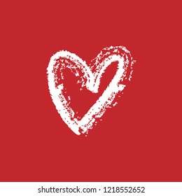 Chalkboard hand drawing of heart. Vector illustration. Isolated.