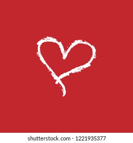 Chalkboard hand drawing of heart. Vector illustration. Isolated.