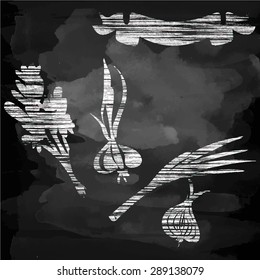 Chalkboard hand drawn menu vector spices