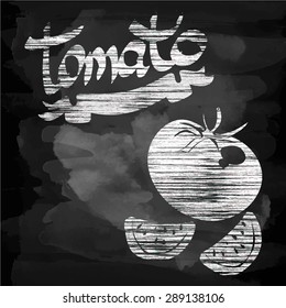 Chalkboard hand drawn menu vector tomato