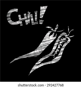 Chalkboard hand drawn menu vector chile