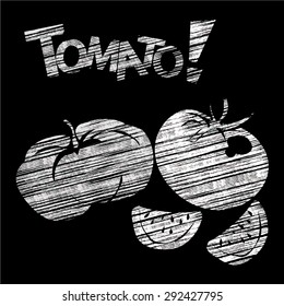 Chalkboard hand drawn menu vector tomato