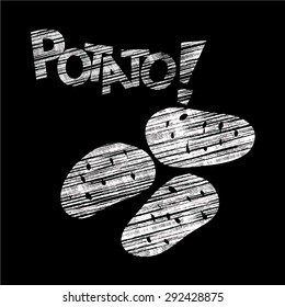 Chalkboard hand drawn menu vector potato