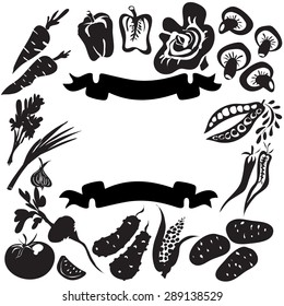 Chalkboard hand drawn menu vectotor  vegetables
