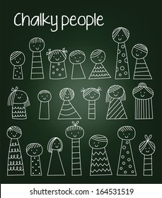 chalkboard hand-drawn characters, vector