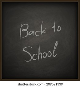 Chalkboard with handwrited text